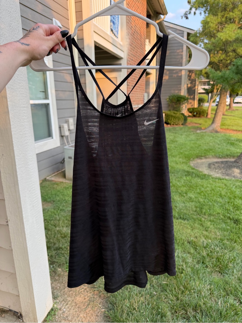 Nike Black Strappy Cross-Back Tank Top